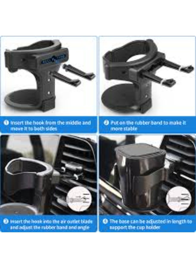 Adjustable Car Cup Holder And Air Vent Extender - Heavy-Duty Multifunctional Hanging Storage Box with Ergonomic Grip, Can Be Installed on The Dashboard for Storing Drinks, Snacks - Image 2